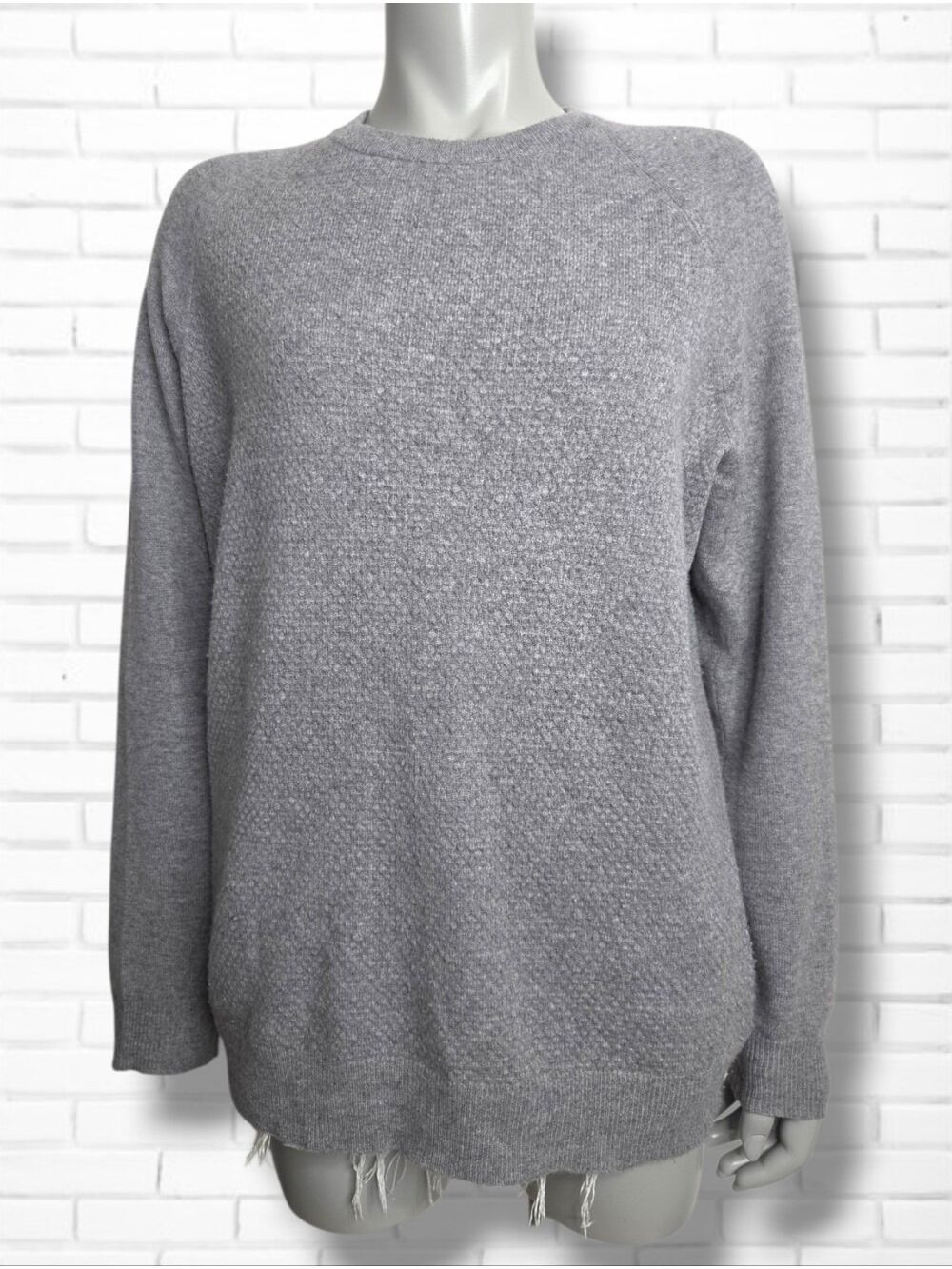 H&M Cashmere Men's Size M Grey Cashmere Crewneck Knit Sweater